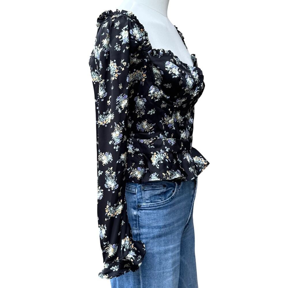ASTR Floral Corset Peplum Top NWT Medium Cottagecore Bustier Blouse Wm's Medium - Picture 7 of 10